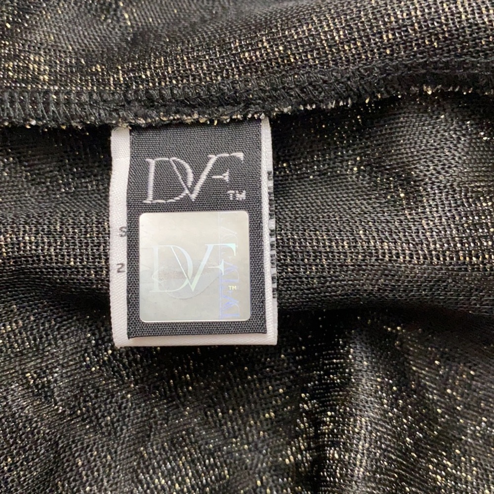 Diane Von Furstenberg Black & Gold Wrap Dress - image 5